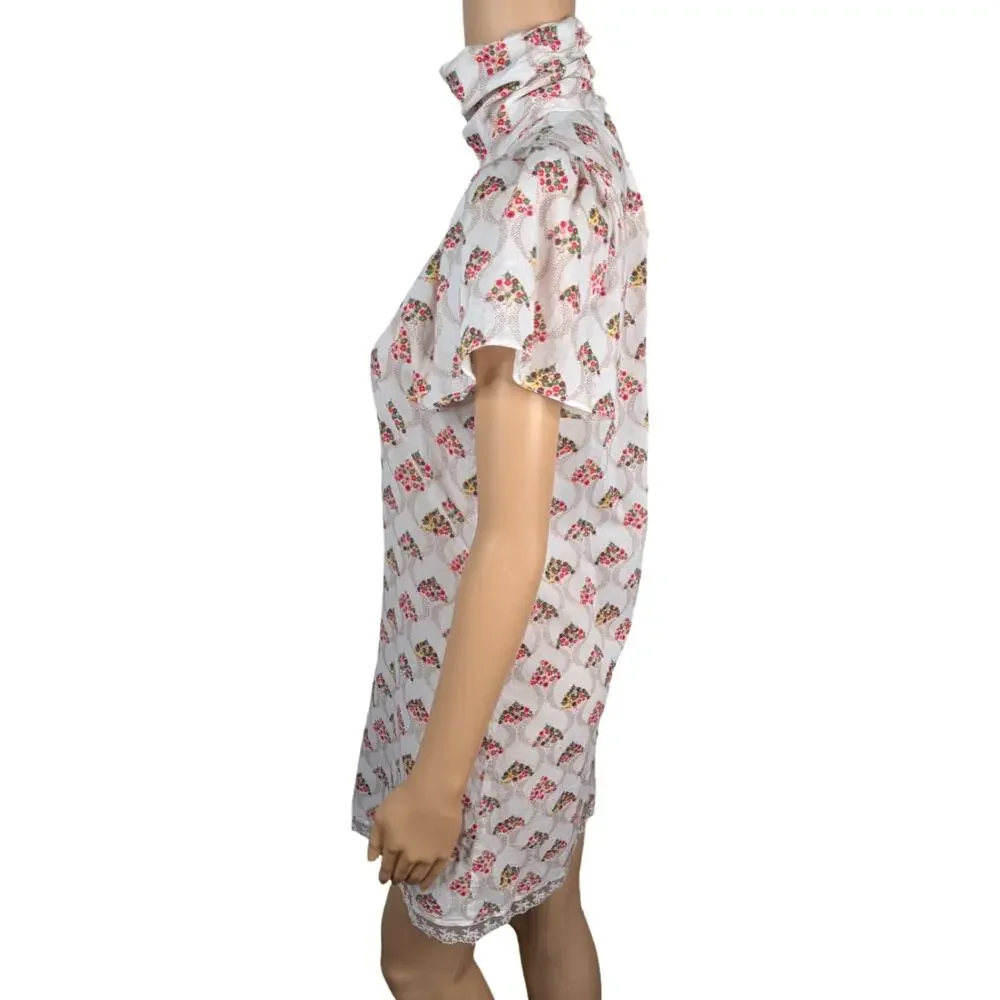 Corey Lynn Calter Vintage Y2K Cotton Shift Dress Eyelet Lace Flutter Sleeve 4